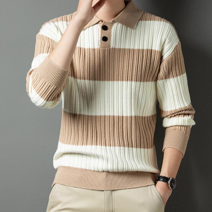 Bruno - Striped jumper with long sleeves and a wide stripe pattern