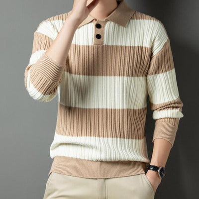 Bruno - Striped jumper with long sleeves and a wide stripe pattern