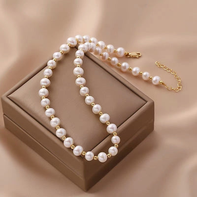 Calienne freshwater pearl necklace with charm