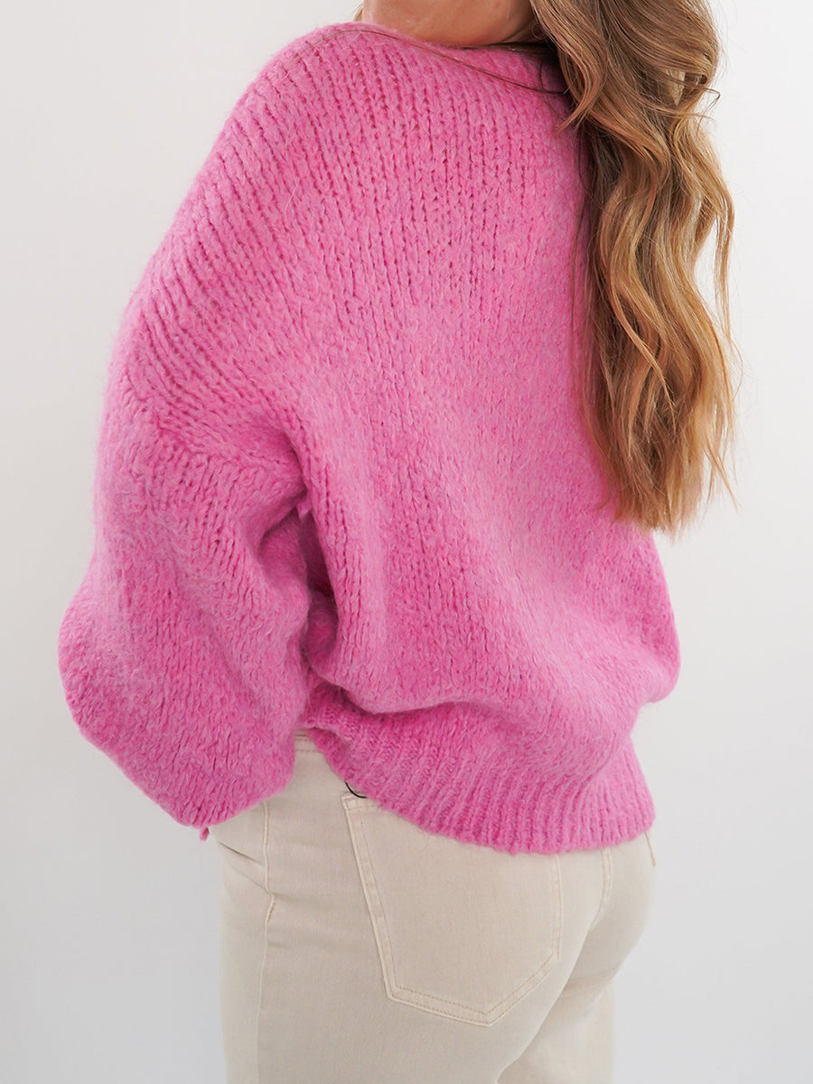 Women's Chunky Knit Tie-Front Cardigan - Elodie