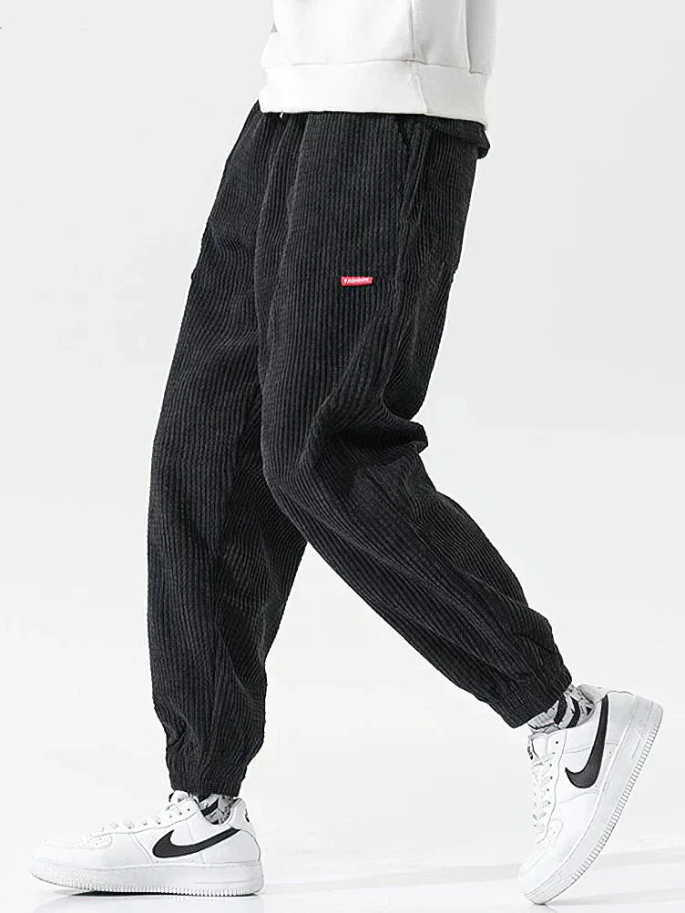 Comfortable, wide corduroy jogging trousers for men