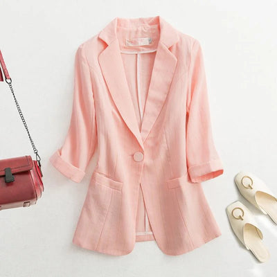 Elegant lapel blazer - Adrielle
