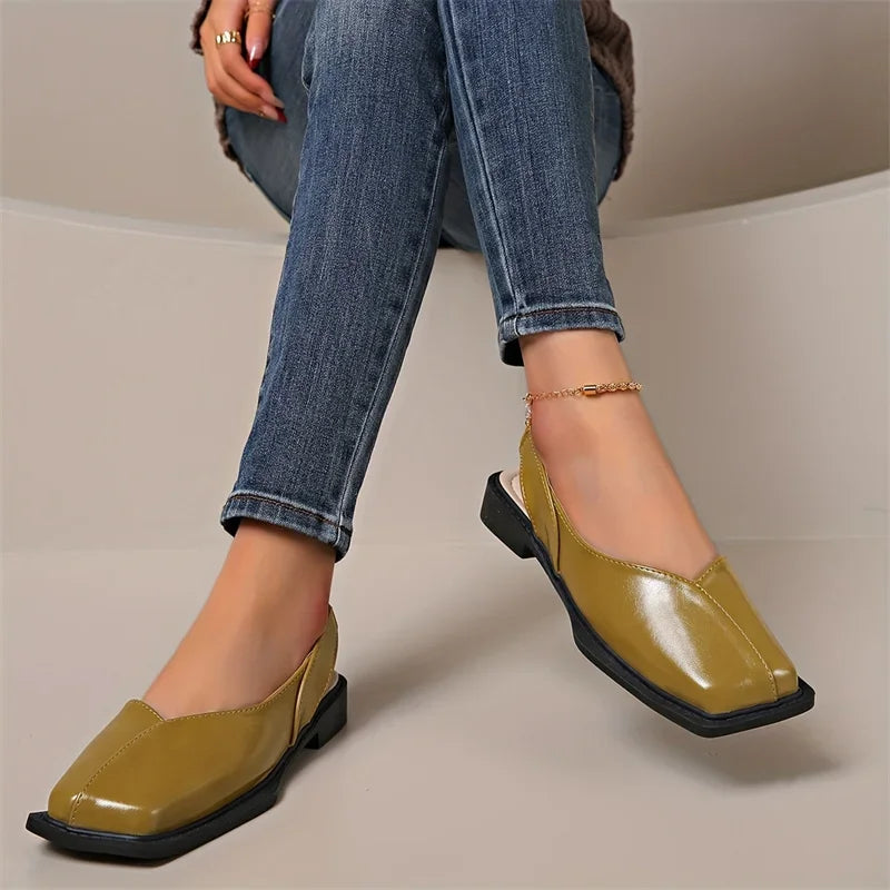 Square-Toe Slingback Flat -  Carmen