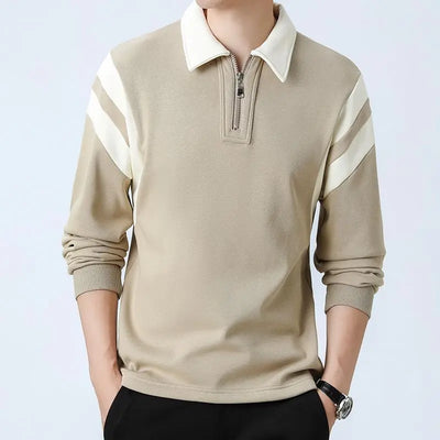 Spliced sweater with half zipper - Eloy