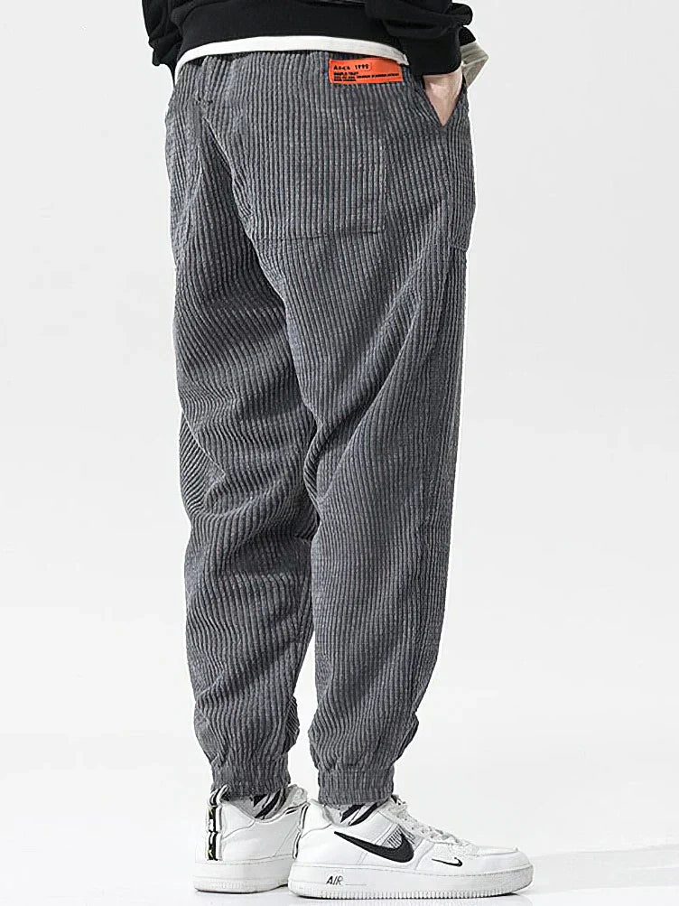Comfortable, wide corduroy jogging trousers for men
