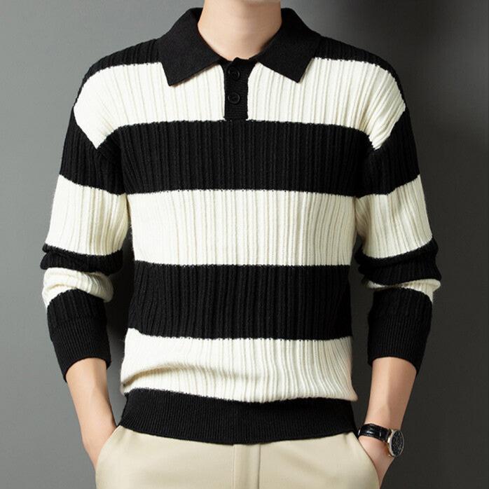 Bruno - Striped jumper with long sleeves and a wide stripe pattern