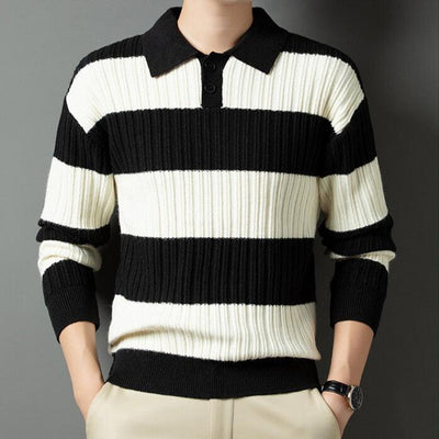 Bruno - Striped jumper with long sleeves and a wide stripe pattern