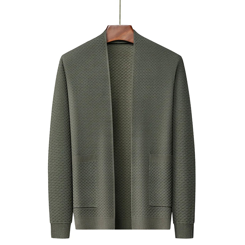 Cardigan - Men - Lightweight Open-Front Textured Knit - Liam