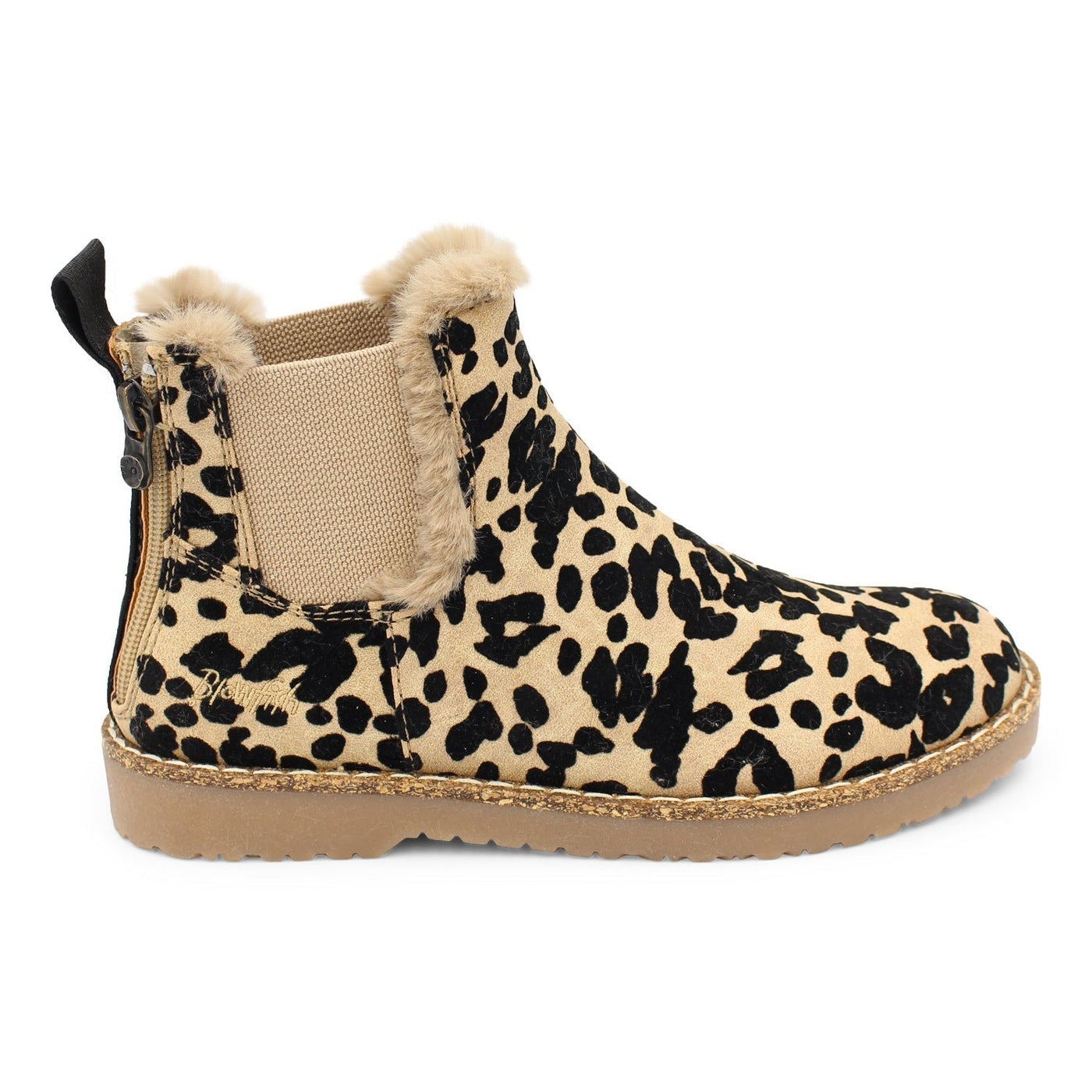 Elaine - Ladies Chelsea ankle boots with leopard print