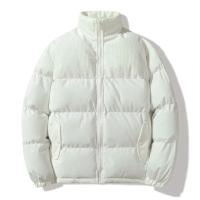 Unisex quilted jacket with corduroy details - Aiden