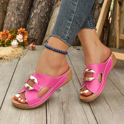 Peep Toe Wedge Sandal - Danila