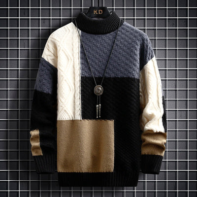 Pullover - Men - Color Block Knit - Textured Pattern - Matteo
