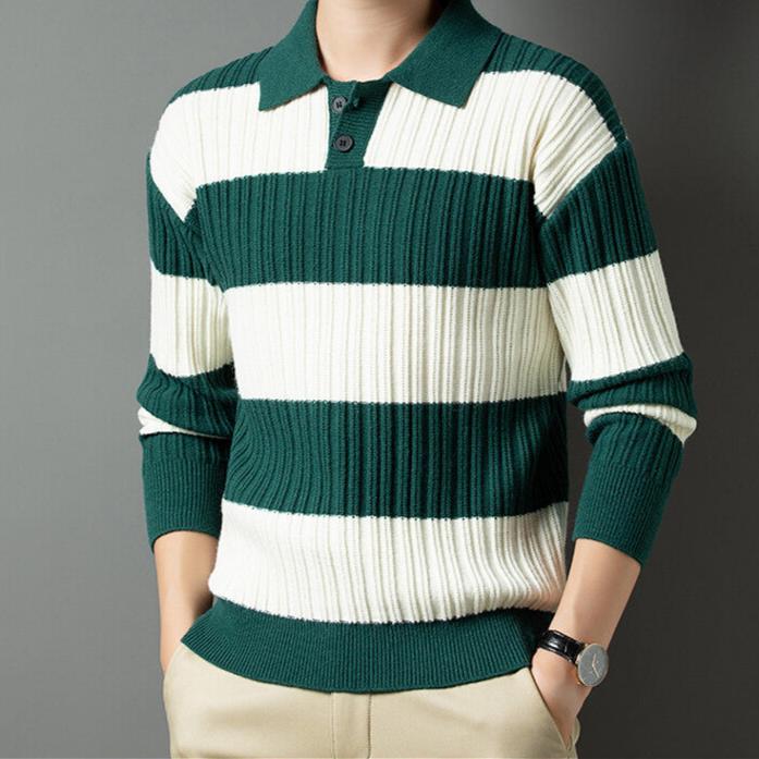 Bruno - Striped jumper with long sleeves and a wide stripe pattern