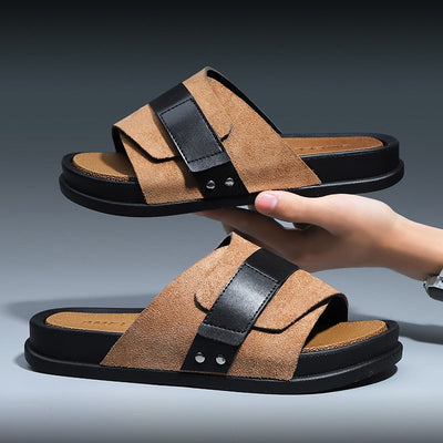 Men's sandals in matt leather