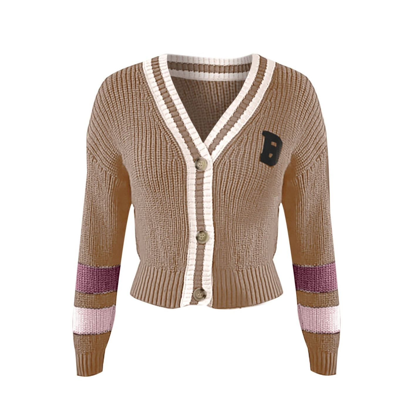 Women's Striped Knit Button Cardigan - Clémence