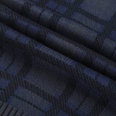 Hooded Sweater - Men - Plaid Knit Design - Ribbed Cuffs - Dario