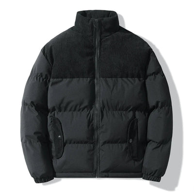 Unisex quilted jacket with corduroy details - Aiden
