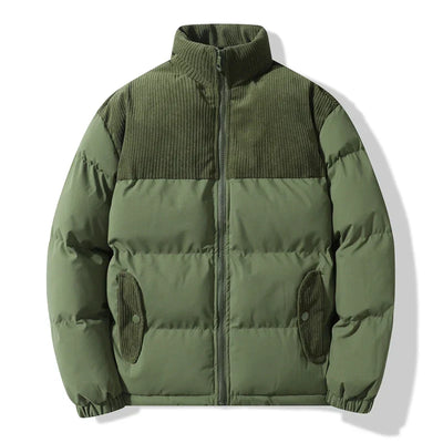 Unisex quilted jacket with corduroy details - Aiden