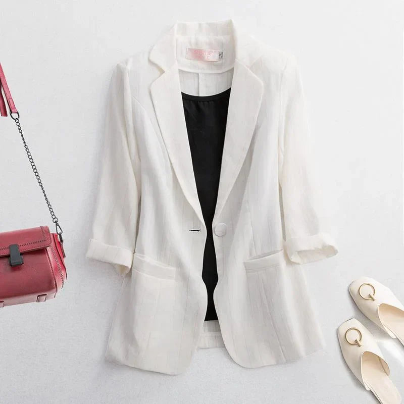 Elegant lapel blazer - Adrielle