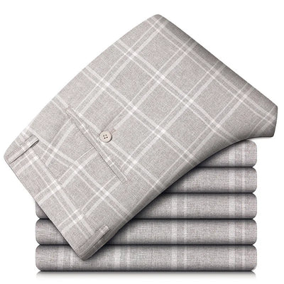 Elegant checked stretch trousers for men