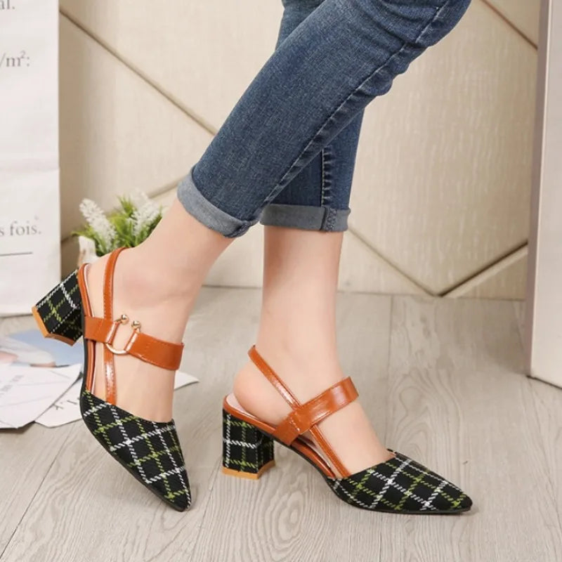 Mid Heel Slingback Shoe -  Regina