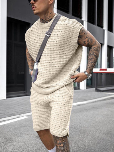 High-quality knitted men's leisure set for the summer