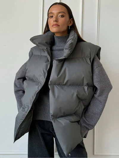 Women's Oversized Puffer Jacket and Waistcoat - Elise