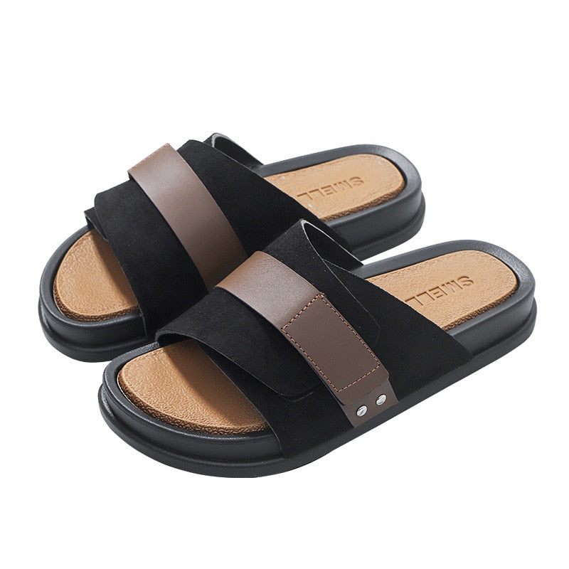 Men's sandals in matt leather