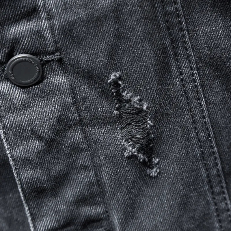 Men's denim jacket with hood - Shinji