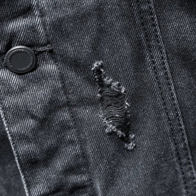 Men's denim jacket with hood - Shinji