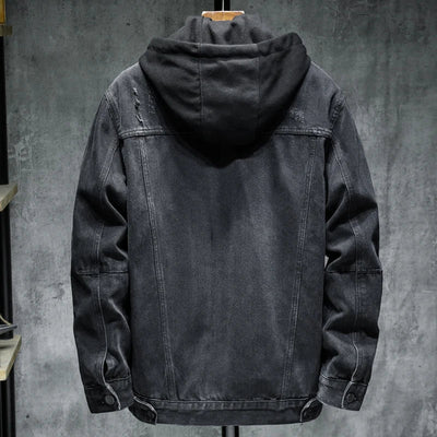 Men's denim jacket with hood - Shinji