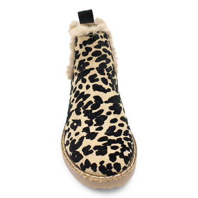 Elaine - Ladies Chelsea ankle boots with leopard print