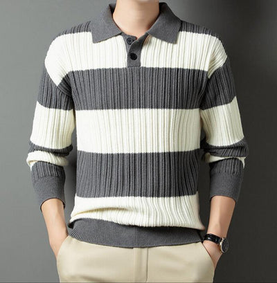 Bruno - Striped jumper with long sleeves and a wide stripe pattern