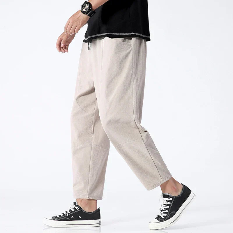 High-quality men's linen trousers in various colours
