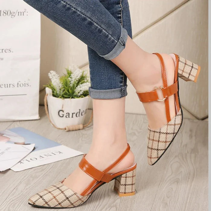 Mid Heel Slingback Shoe -  Regina