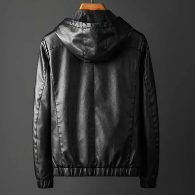 Leather jacket with hood - Aurelio