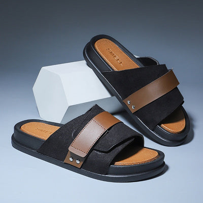 Men's sandals in matt leather