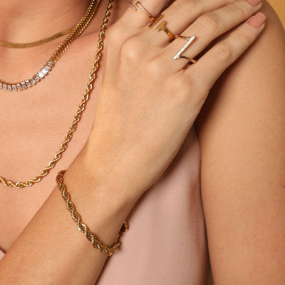 Twisted bracelet 14K gold-plated