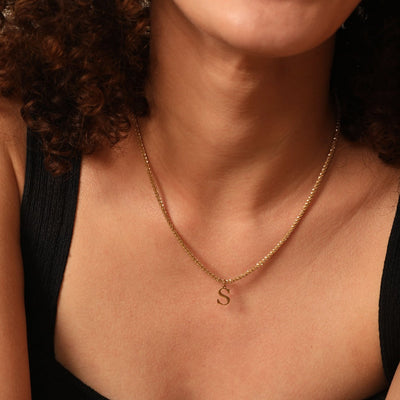 Sparkle Basic Letter chain 14K gold-plated