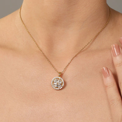 Rotating Blossom chain 18K gold-plated