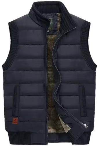 Warm outdoor gilet with lining for men