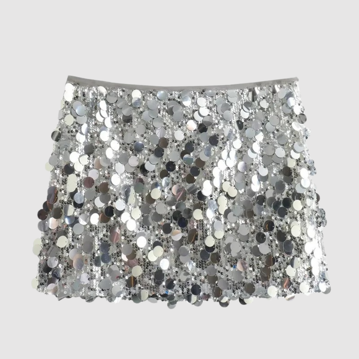 Elegant miniskirt with sparkling sequins, perfect for a glamorous party look