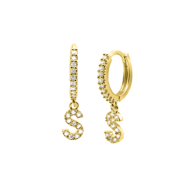 Shiny Letter earrings 18K gold-plated