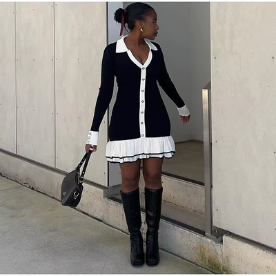 Frida - Elegant Ruffled Hem Dress