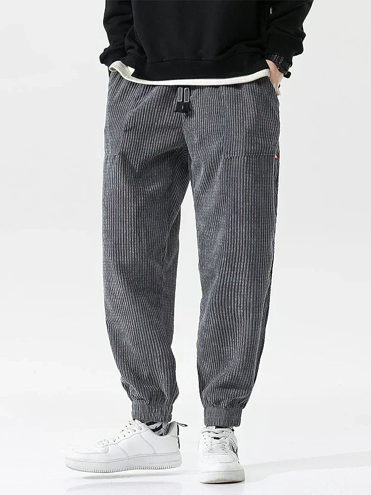 Comfortable, wide corduroy jogging trousers for men