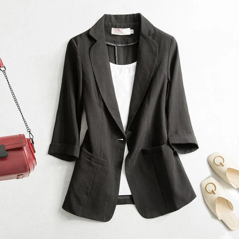 Elegant lapel blazer - Adrielle