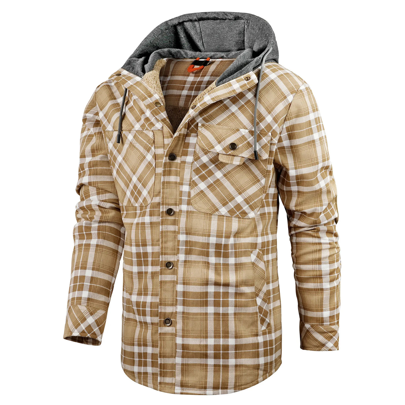 Men's Checked Hooded Flannel Overshirt - Lewis