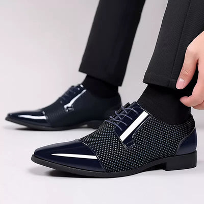 Elegant rhinestone leather shoes for men