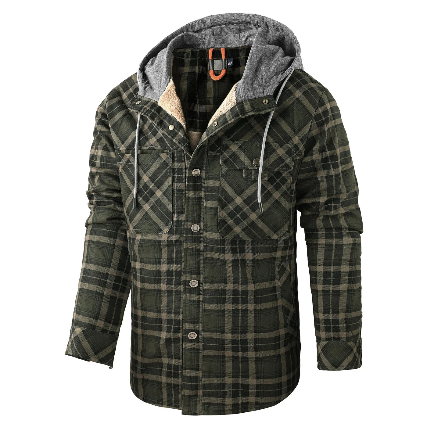 Men's Checked Hooded Flannel Overshirt - Lewis