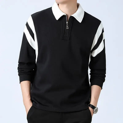 Spliced sweater with half zipper - Eloy